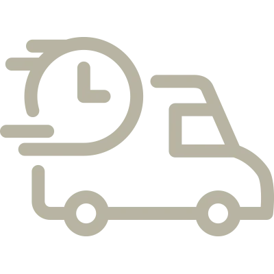 Delivery van with clock – on-time delivery.