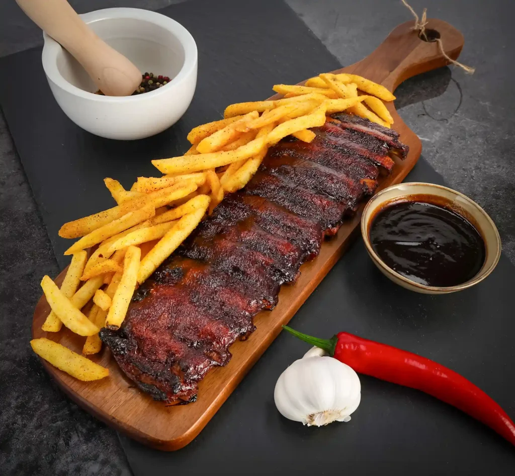 BBQ Pork Ribs with Fries